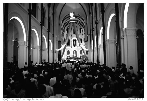 Christmas mass, Cathedral St Joseph. Ho Chi Minh City, Vietnam