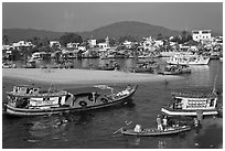 Entrance of Duong Dong Harbor. Phu Quoc Island, Vietnam (black and white)