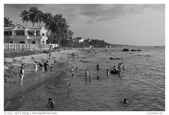 Long Beach, Duong Dong. Phu Quoc Island, Vietnam (black and white)