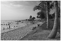Long Beach and  Cau Castle, Duong Dong. Phu Quoc Island, Vietnam (black and white)