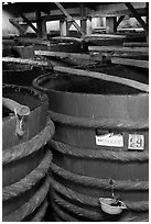 Fish Sauce distillery, Duong Dong. Phu Quoc Island, Vietnam (black and white)