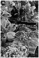 Woman selling sea food, Duong Dong. Phu Quoc Island, Vietnam ( black and white)