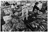 Women fishmongers, Duong Dong. Phu Quoc Island, Vietnam ( black and white)