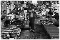 Fish market, Duong Dong. Phu Quoc Island, Vietnam ( black and white)