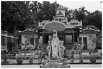 Buddhist temple, Duong Dong. Phu Quoc Island, Vietnam ( black and white)