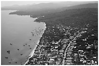 Aerial view, Duong Dong. Phu Quoc Island, Vietnam ( black and white)
