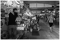 Inside Ben Thanh Market. Ho Chi Minh City, Vietnam (black and white)