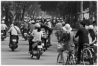 Street traffic. Ho Chi Minh City, Vietnam ( black and white)