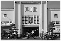 Northern Gate, Ben Thanh Market. Ho Chi Minh City, Vietnam ( black and white)