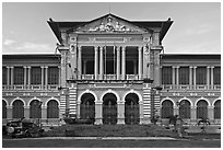 Courthouse in French colonial architecture. Ho Chi Minh City, Vietnam ( black and white)