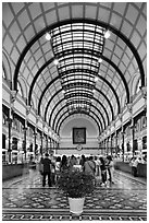 Inside colonia-area Central Post Office. Ho Chi Minh City, Vietnam (black and white)