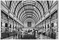 Interior of Central Post Office. Ho Chi Minh City, Vietnam (black and white)