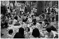 Babies and toddlers, Cong Vien Van Hoa Park. Ho Chi Minh City, Vietnam (black and white)