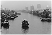 Te Channel. Ho Chi Minh City, Vietnam ( black and white)