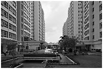 Residential towers, Phu My Hung, district 7. Ho Chi Minh City, Vietnam ( black and white)