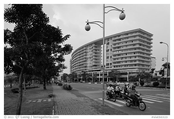 Phu My Hung Urban Area, district 7. Ho Chi Minh City, Vietnam (black and white)