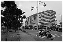 Phu My Hung Urban Area, district 7. Ho Chi Minh City, Vietnam ( black and white)
