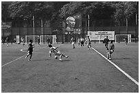 Soccer match, Cong Vien Van Hoa Park. Ho Chi Minh City, Vietnam ( black and white)