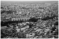 Aerial view of dense urban fabric. Ho Chi Minh City, Vietnam ( black and white)