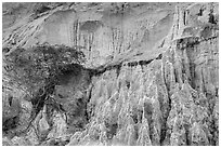 Erosion landscape of sand and sandstone. Mui Ne, Vietnam (black and white)