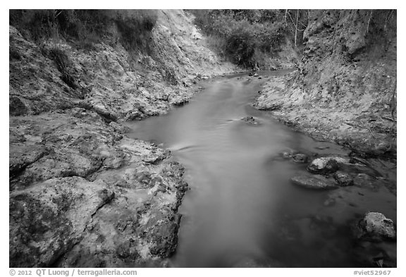 Fairy Stream flowing in gorge. Mui Ne, Vietnam (black and white)