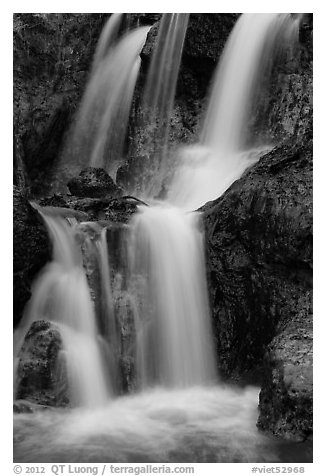 Waterfall detail, Fairy Stream. Mui Ne, Vietnam (black and white)
