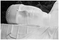 Head of Buddha statue. Ta Cu Mountain, Vietnam ( black and white)