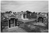 Buddhist tombs. Mui Ne, Vietnam (black and white)