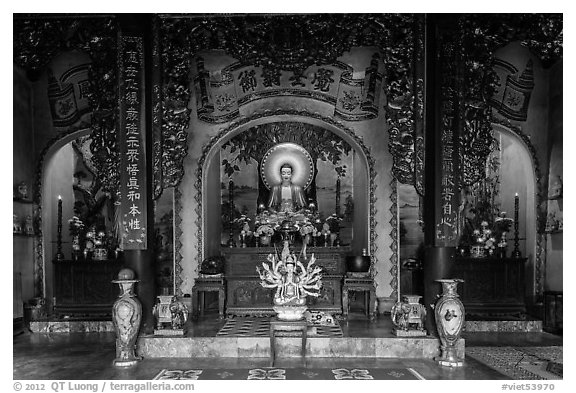Interior of Linh Ung pagoda,. Da Nang, Vietnam