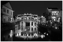 Japanese Bridge on lantern festival night. Hoi An, Vietnam ( black and white)