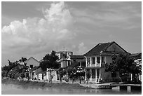 Waterfront houses. Hoi An, Vietnam ( black and white)