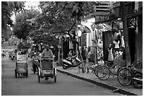 Street at dusk. Hoi An, Vietnam ( black and white)