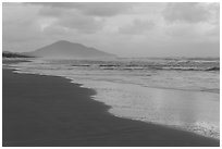 Beach in cloudy weather. Vietnam ( black and white)