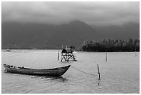 Lang Co lagoon. Vietnam (black and white)
