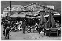 Market entrance. Vietnam ( black and white)