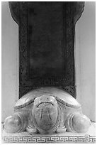 Stone turtle with a stele on its back, Thien Mu pagoda. Hue, Vietnam (black and white)