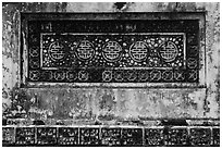 Row of Longevity chinese characters, Tu Duc Tomb. Hue, Vietnam ( black and white)