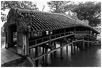 Thanh Toan covered bridge. Hue, Vietnam (black and white)