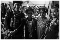 Water puppet artists backstage, Thang Long Theatre. Hanoi, Vietnam ( black and white)