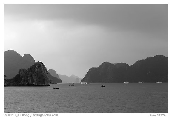 Approaching rain. Halong Bay, Vietnam