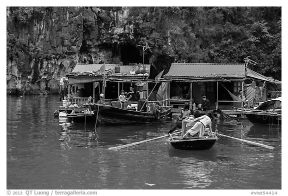 Floating houses, Vung Vieng village. Halong Bay, Vietnam
