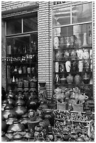 Storefront with ceramic vases. Bat Trang, Vietnam ( black and white)