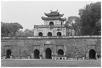 Doan Mon Gate, Thang Long Citadel. Hanoi, Vietnam ( black and white)