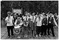 Children of Communist youth organization. Hanoi, Vietnam ( black and white)