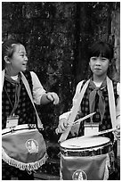 Children band musicians. Hanoi, Vietnam ( black and white)