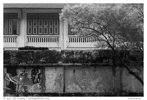 Weathered walls. Hanoi, Vietnam (black and white)