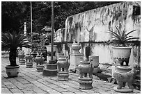 Urns, Le Van Duyet temple, Binh Thanh district. Ho Chi Minh City, Vietnam ( black and white)
