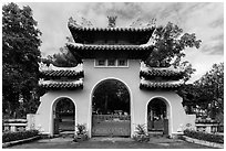 Le Van Duyet temple gate, Binh Thanh district. Ho Chi Minh City, Vietnam ( black and white)