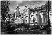Joan of Arch church and park, district 5. Ho Chi Minh City, Vietnam ( black and white)