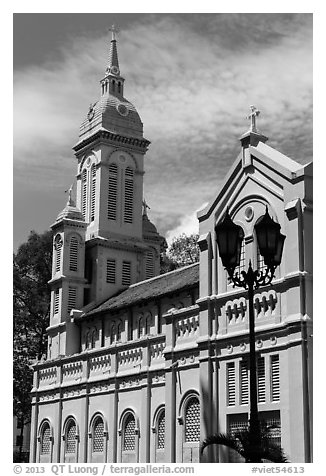 Church Jeanne d'Arc, district 5. Ho Chi Minh City, Vietnam (black and white)